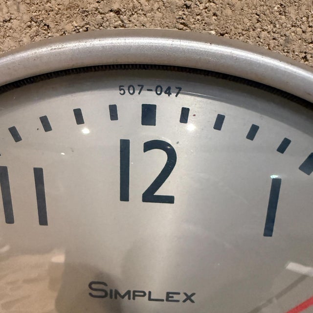 Metal Mid Century Simplex Round Electric Wall Clock For Sale - Image 7 of 12