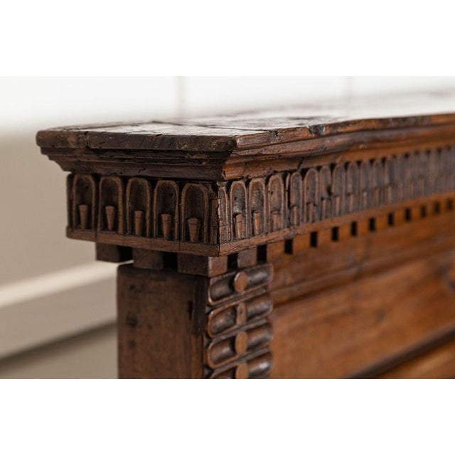 Large 19th Century Italian Carved Walnut Settle, 1800 For Sale - Image 9 of 15