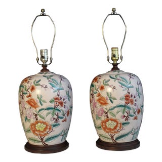 Early 20th Century Chinese Imari Style Lamps - a Pair For Sale