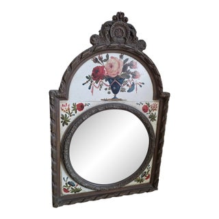 Painted Clock Face Tole Bullseye Mirror For Sale