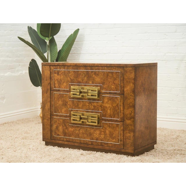 Mid-Century Modern Mid 20th Century Styled After Mastercraft Burl Chest of Drawers For Sale - Image 3 of 8