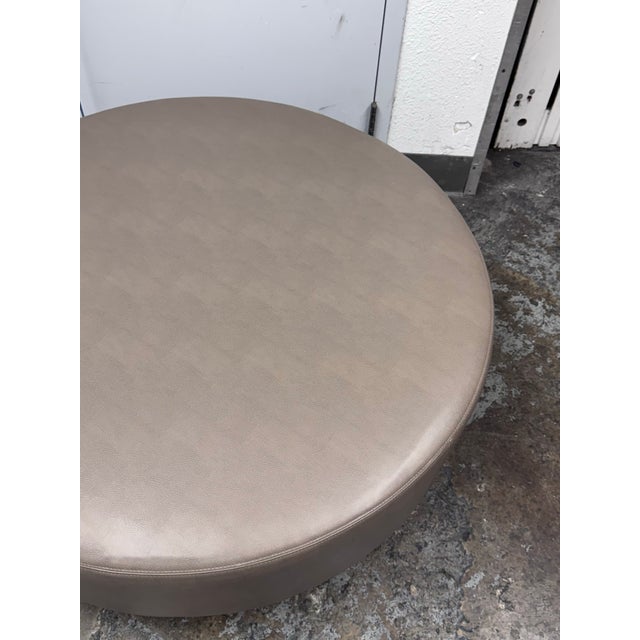 Modern Thayer Coggin Clip Leather Ottoman + Tray Set For Sale - Image 3 of 12