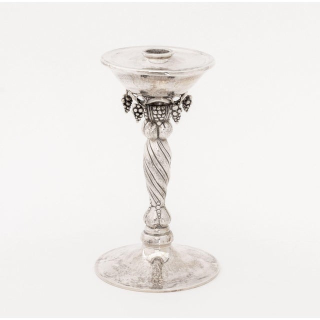 Modern Michael Strauss Hammered Silver Candlesticks, Pair For Sale - Image 3 of 11