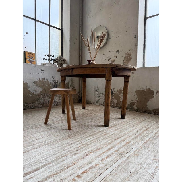 Oval Walnut Farmhouse Table, 1950s For Sale - Image 9 of 18