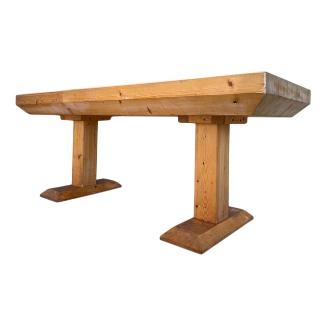Rustic G2286 Farmhouse Table in Natural Wood, 1970s For Sale