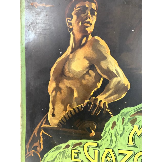 Very unique tin sign from Bachtold Engines and Gazogens PA Thomas Bologna, stationary engines working on coal...