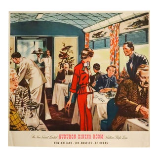 1950 American Transport Poster, 'Southern Pacific Lines (Audubon Dining Room)', William Haines Hall For Sale