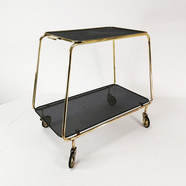 Mid-Century Modern Art Deco Bar Trolley, Denmark, 1950s For Sale - Image 3 of 14