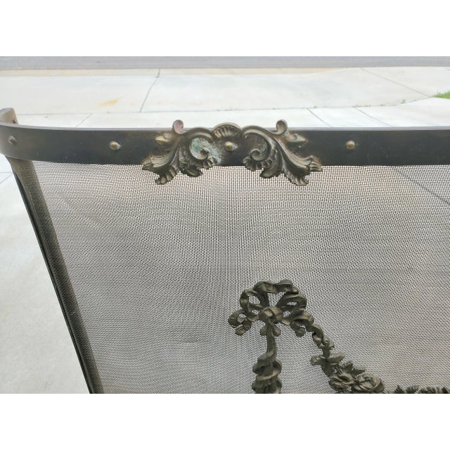 Antique French Fine Bronze 19th Century Fire Screen For Sale - Image 11 of 13