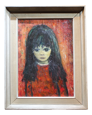 Bueno, Portrait of a Melancholy Girl, 1960s, Oil