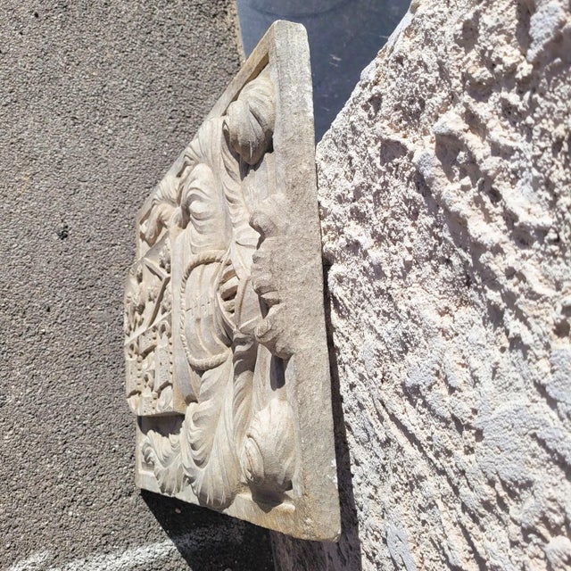 17th Century Carved Marble Coat of Arms with Various Heraldic Symbols For Sale - Image 14 of 16