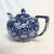 1970s Arts & Crafts Staffordshire English Calico Teapot, Blue and White. For Sale - Image 4 of 9
