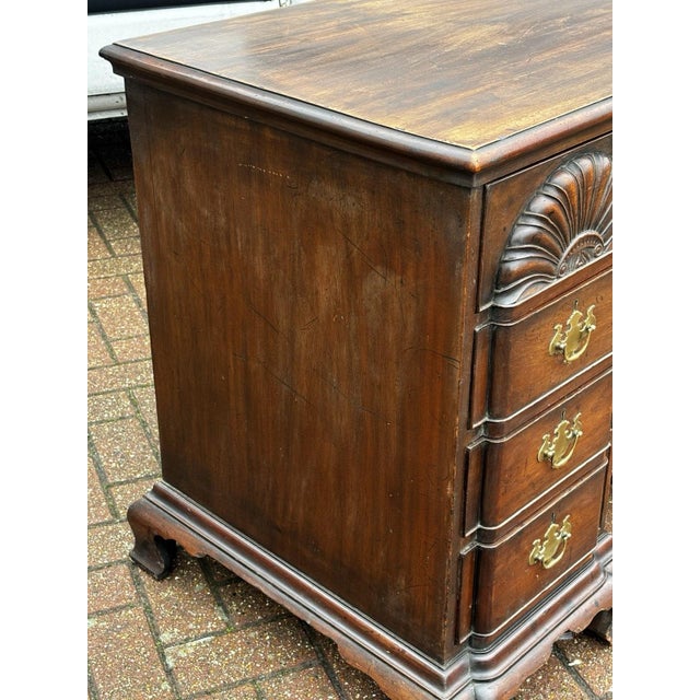 Wood Edwardian Mahogany Desk with Brass Handles For Sale - Image 7 of 17