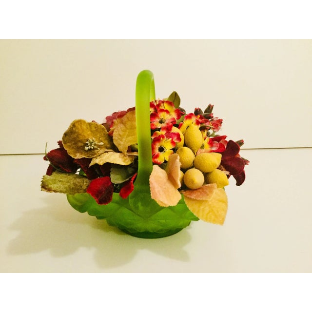 Bright Green Vintage Flower Basket For Sale In Chicago - Image 6 of 6