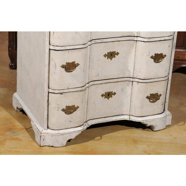 Danish Mid 18th Century Three-Drawer Painted Wood Commode with Serpentine Front For Sale - Image 10 of 11