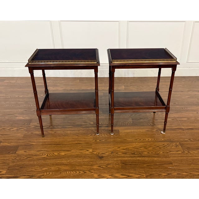 Pair of Mahogany End Tables by Leighton Hall - Showroom Samples For Sale - Image 11 of 15