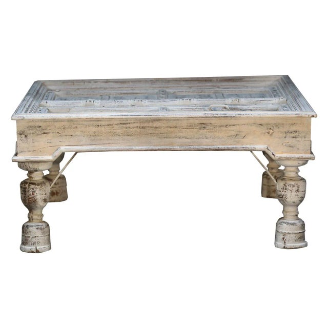 1940s Transitional Style Lattice Carved Panel Inset Solid Wood End Table | Artistic Square Side Table | Solid Wood Accent Table For Sale - Image 5 of 5