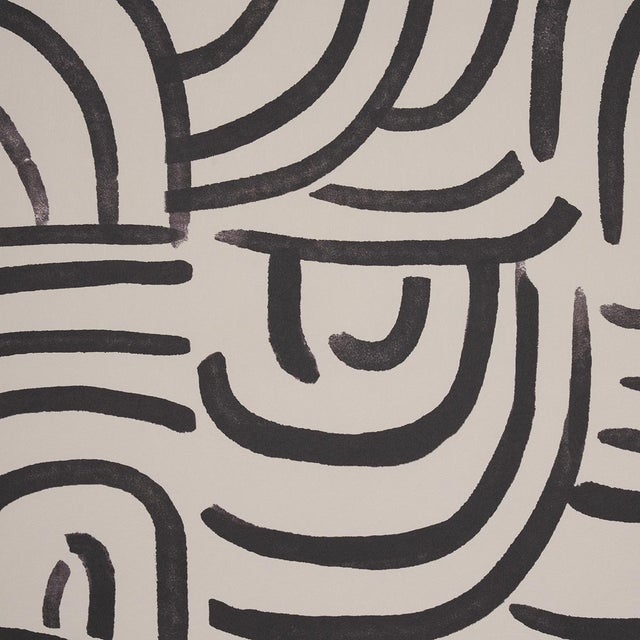 Mid-Century Modern SAMPLE - Schumacher x Backdrop New Beat Wallpaper In Carbon For Sale - Image 3 of 4
