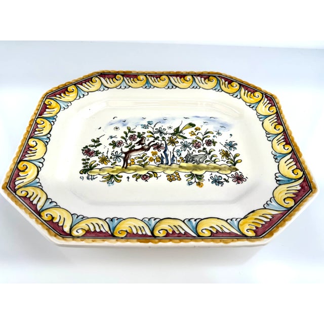 1960s Mid Century Arte Cerâmica Gimboa Hand Painted Portugal Platter For Sale In Little Rock - Image 6 of 12