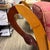 Mid-Century Sculpted Wood Bookshelf Chaise Lounge in Red & Gold Damask For Sale In San Antonio - Image 6 of 12