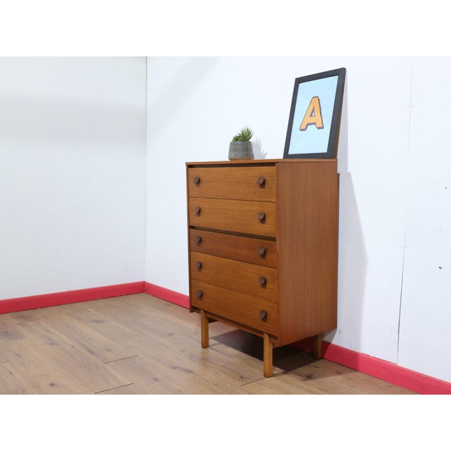 Mid-Century Modern Mid Century Modern Vintage Teak British Dresser Drawers For Sale - Image 3 of 14