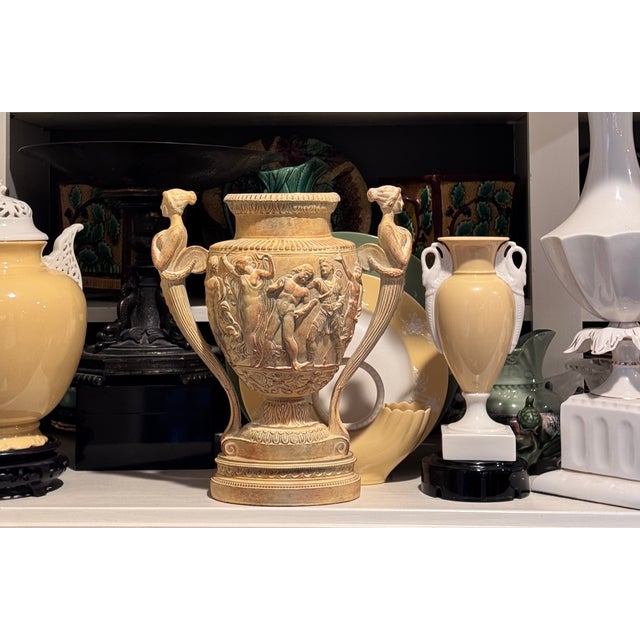 Metal Neoclassical Baccanalian Procession Townley Vase Replica For Sale - Image 7 of 8