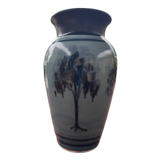 Handmade Art Pottery Vase by Nancy Bishop For Sale