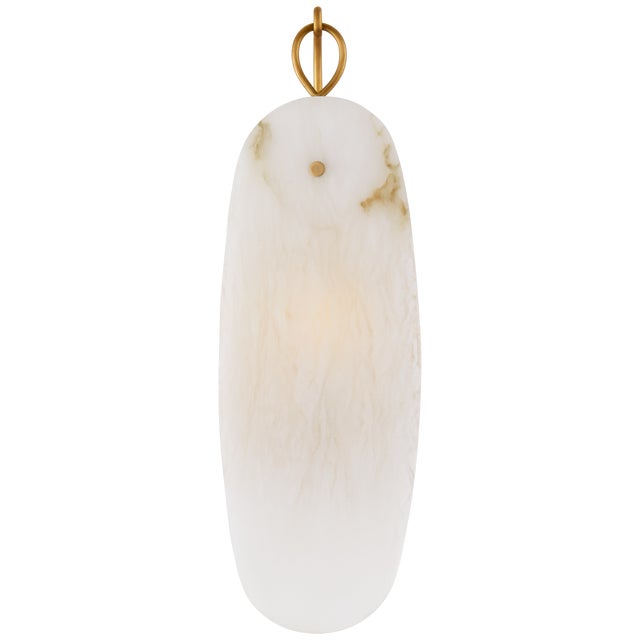 Cora Small Sconce in Antique-Burnished Brass with Alabaster Designer: Chapman & Myers Height: 16.5" Extension: 3.5"...