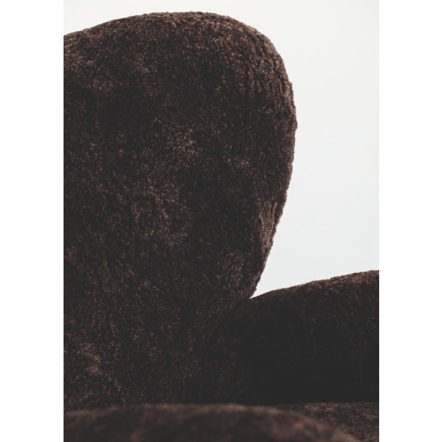 Espresso Sheepskin the Tired Man Lounge Chair by Lassen For Sale - Image 9 of 16