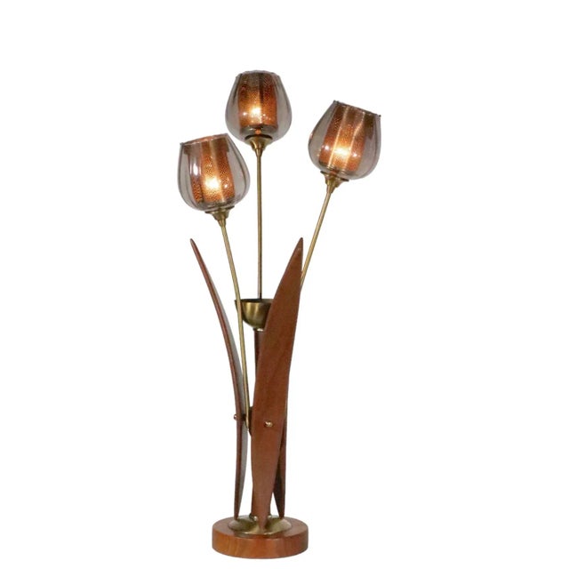 Mid Century Table Lamp With Three Flower Form Lights C 1950/1960’s For Sale In New York - Image 6 of 13