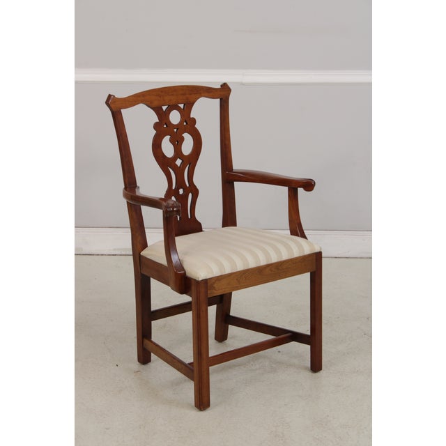 1970s Stickley Set of 6 Cherry Chippendale Style Dining Chairs For Sale - Image 5 of 15
