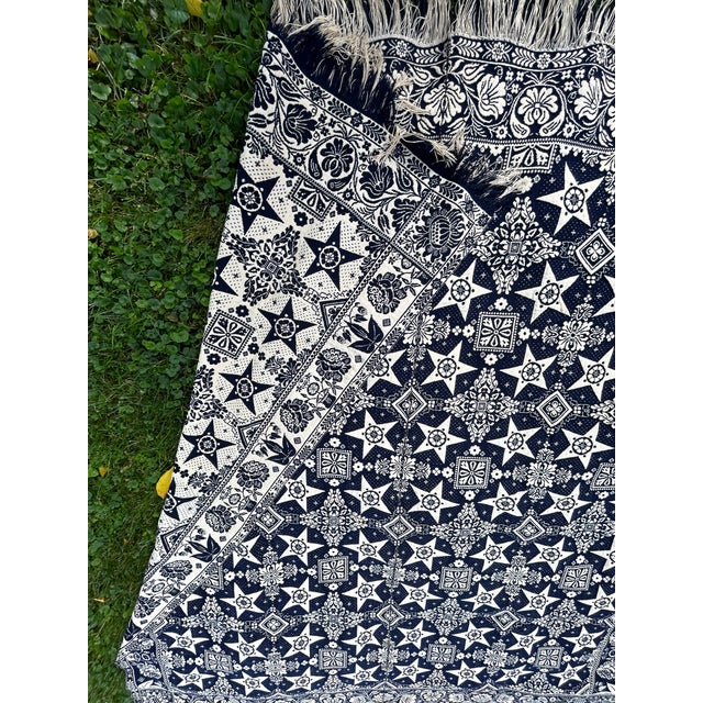 American 18th Century Hand Loomed Wool Coverlet For Sale - Image 3 of 5