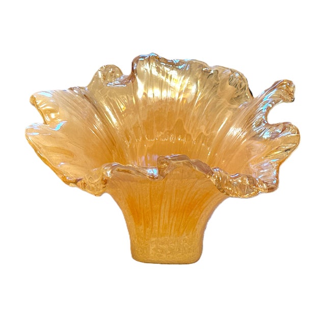 Goldenrod Murano Glass Accent Decor For Sale - Image 8 of 9