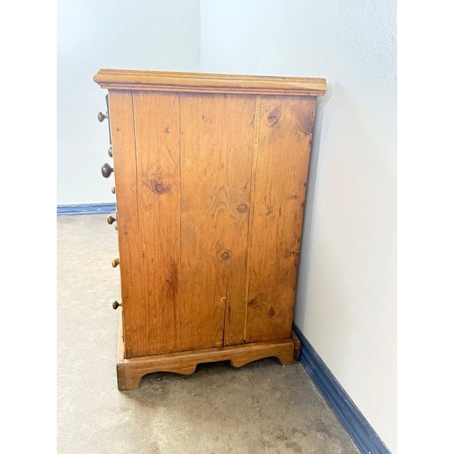 Brass Early 20th-Century Pine Chest of Drawers With Original Brass Knobs For Sale - Image 8 of 10