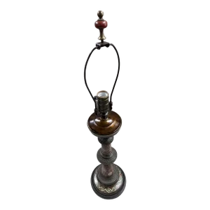 Early 20th Century Champlevee Enamel Candlestick Mounted as a Lamp, Japan