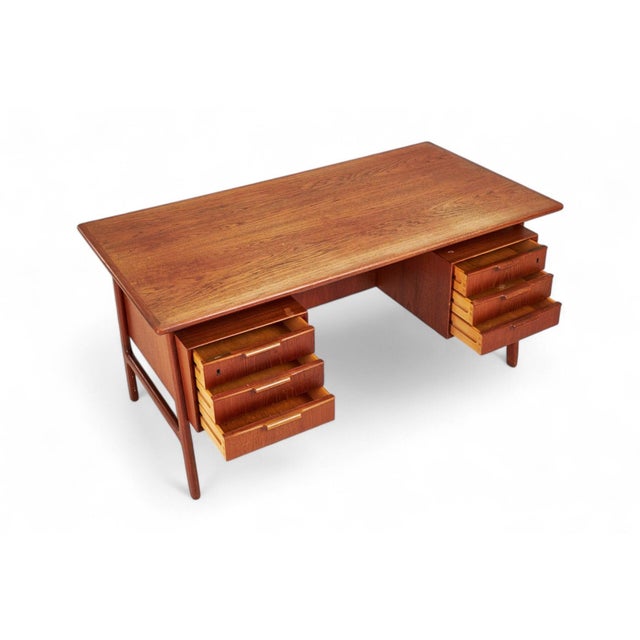 Mid 20th Century Mid 20th Century Model 75 Writing Desk in Teak Attributed to Gunni Omann For Sale - Image 5 of 5