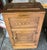 Antique Golden-Oak Ice Box with metal hardware. Porcelain lining was long ago removed. Has been serving as a liquor...