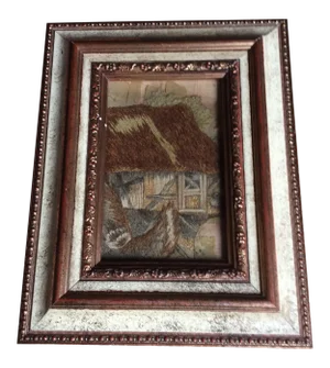 Framed 18th Century Stumpwork Fragment