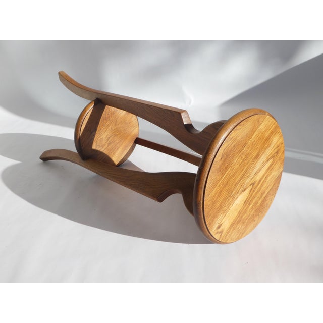 Wood Vintage Art Deco Plant Stand in Oak, 1920s For Sale - Image 7 of 8