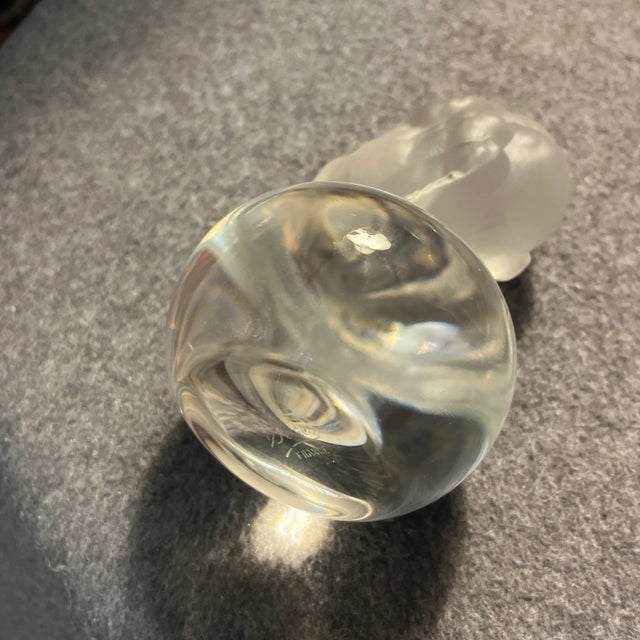 Vintage Cristal Sevres Frosted Glass Baby Chick Paperweight For Sale - Image 9 of 11