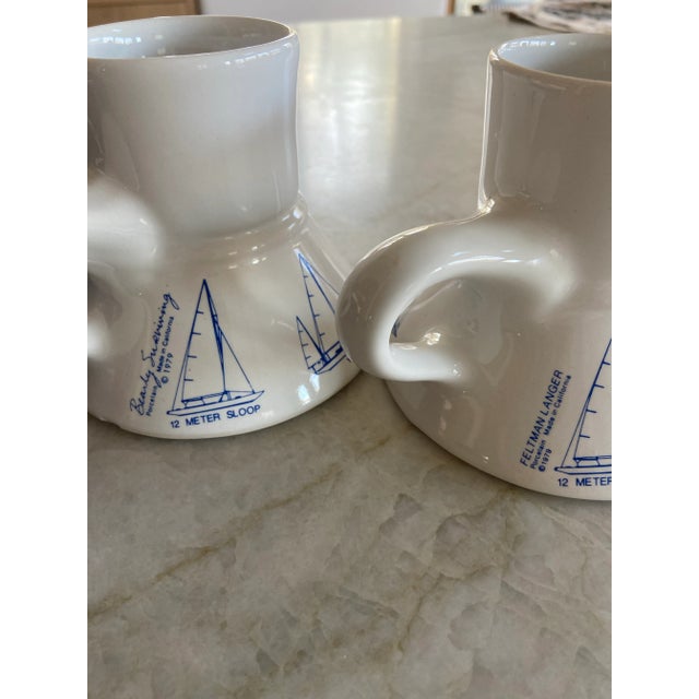 Blue Vintage Nautical Coffee Mugs Cups Set of 8 For Sale - Image 8 of 9