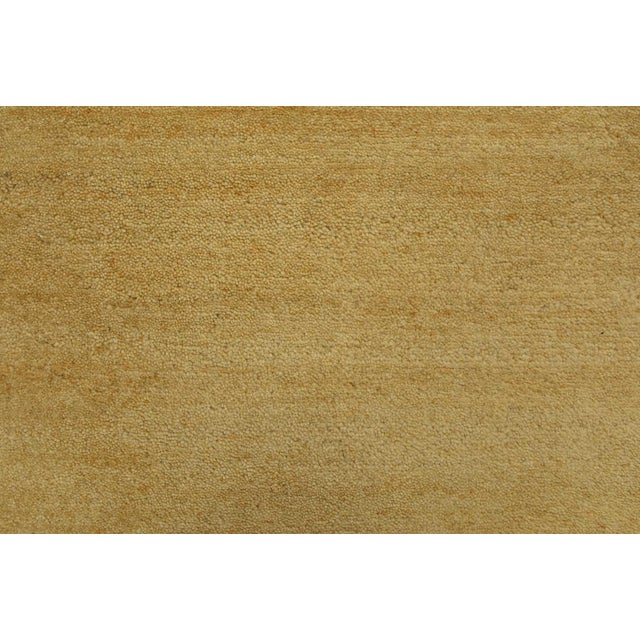 Textile Gabbeh Rug 5’6” X 7’6” Gold Wool Contemporary Hand-Knotted Carpet For Sale - Image 7 of 13