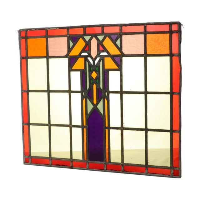 Art Deco Amsterdam School Stained Glass Window, 1930s For Sale - Image 16 of 16