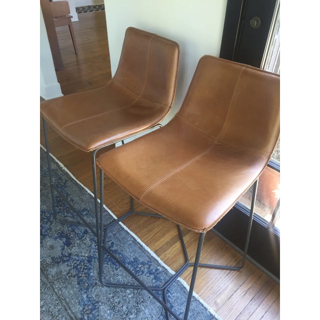 Leather Slope Counter Stools - A Pair | Chairish (640 x 640 Pixel)