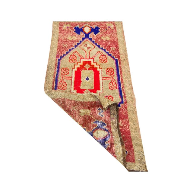 Mid-Century Modern Mini Washed Out Turkish Rug For Sale - Image 3 of 4