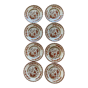 Antique Copeland Spode Orange Rust and Gold Scallop-Edged “India Tree” Bread Plate - 8 Available