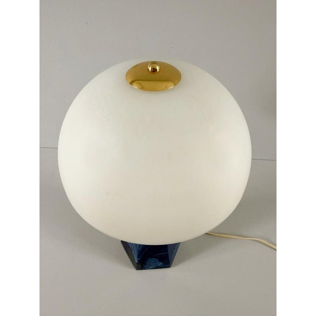 Vintage Prisma Table Lamps with Marble Shades, Italy, 2000s, Set of 2 For Sale - Image 9 of 18