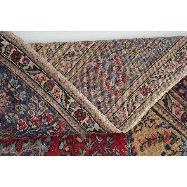 1970s Vintage Persian Handmade Wool 10x13 Red Area Rug For Sale - Image 11 of 11