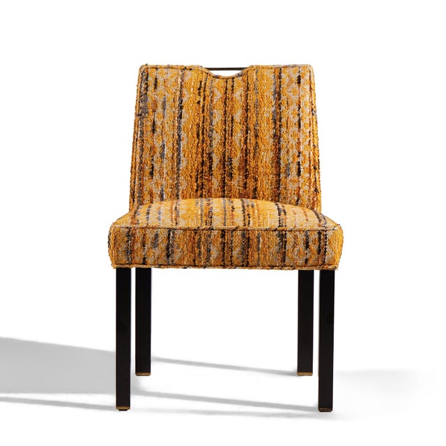 Mid 20th Century Edward Wormley for Dunbar Mid Century Brass Handled Dining Chairs - Pair For Sale - Image 5 of 13