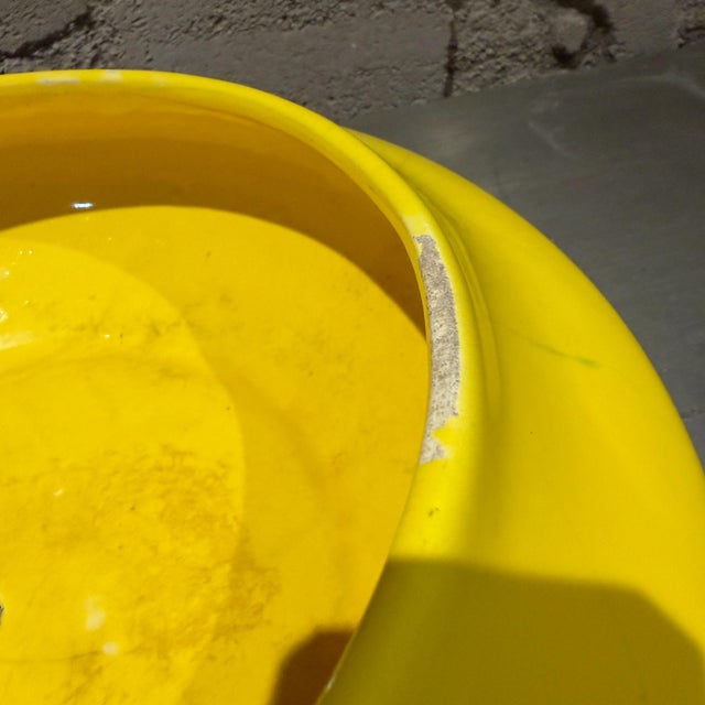 Ceramic Vintage Mid-Century Modern "Ufo" Style Yellow Ceramic Bowl Planter For Sale - Image 7 of 14
